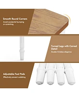Gouun Extendable Dining Table with Rubber Wood Legs for 4-8 People