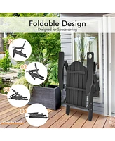 Gouun Foldable Weather Resistant Patio Chair with Built-in Cup Holder