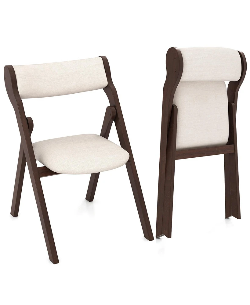 Gouun Set of 2 Folding Chairs with Comfy Padded Backrest and Seat