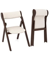 Gouun Set of 2 Folding Chairs with Comfy Padded Backrest and Seat