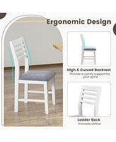 Gouun Wooden Dining Chair Set of 2 with Rubber Wood Frame and Padded Cushion
