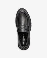 Karl Lagerfeld Paris Men's Tumbled Leather Lug Sole Penny Loafer