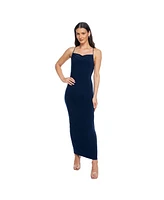 Bebe Women's Jersey Cowl with Tie Shoulder Maxi Dress