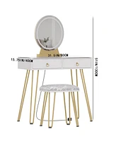 gaomon Vanity Desk, Makeup Vanity Desk with Touch Light Mirror