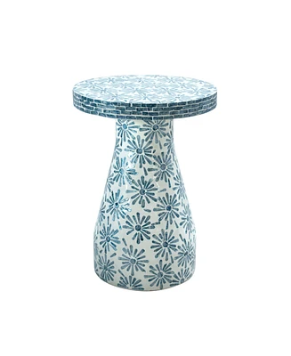 Tov Furniture 18" Wood and Shell Side Table