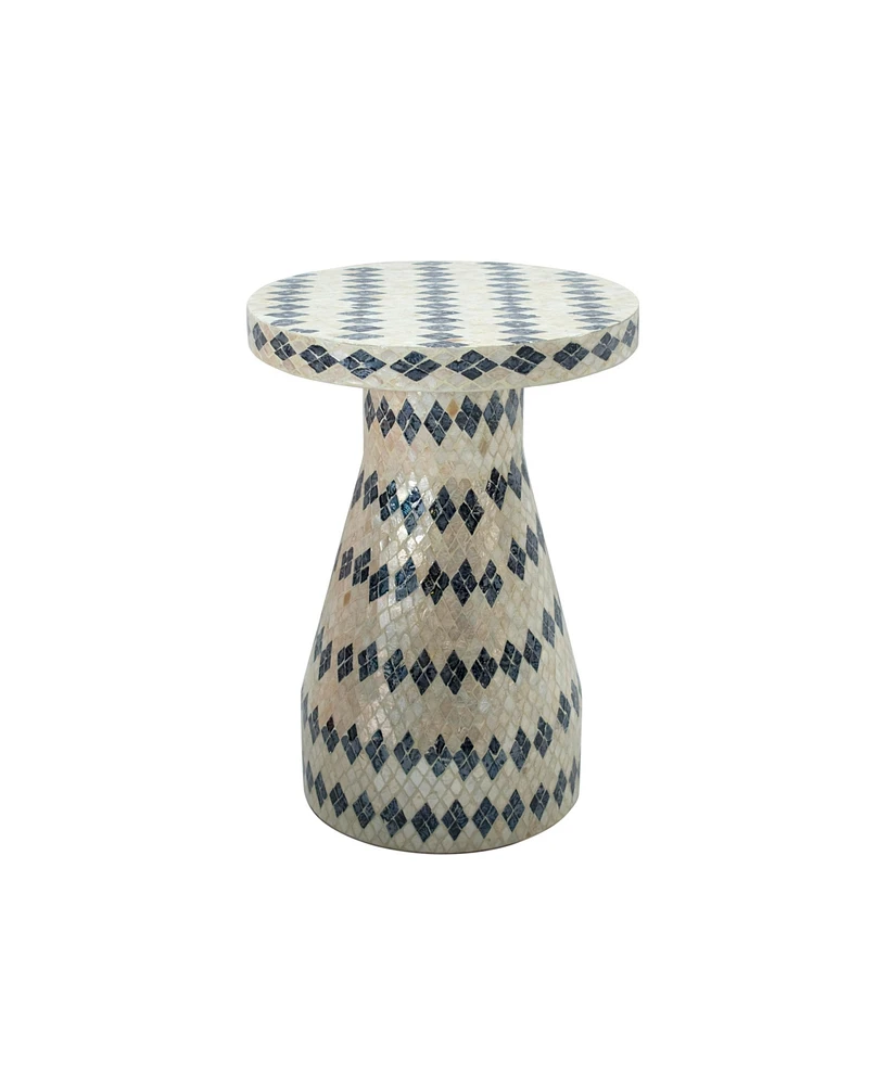 Tov Furniture 18" Wood and Shell Side Table