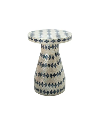 Tov Furniture 18" Wood and Shell Side Table