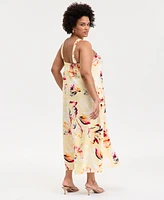 INC Plus Printed Halter Maxi Dress, Exclusively at Macy's