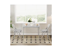 gaomon Folding Table, 33.6 Inch Folding Card Table, Portable Square Folding Table with Pu Soft Cushion