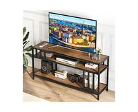 gaomon 65" Tv Stand for Tv up to 75 Inches, Entertainment Center with Open Storage Shelves