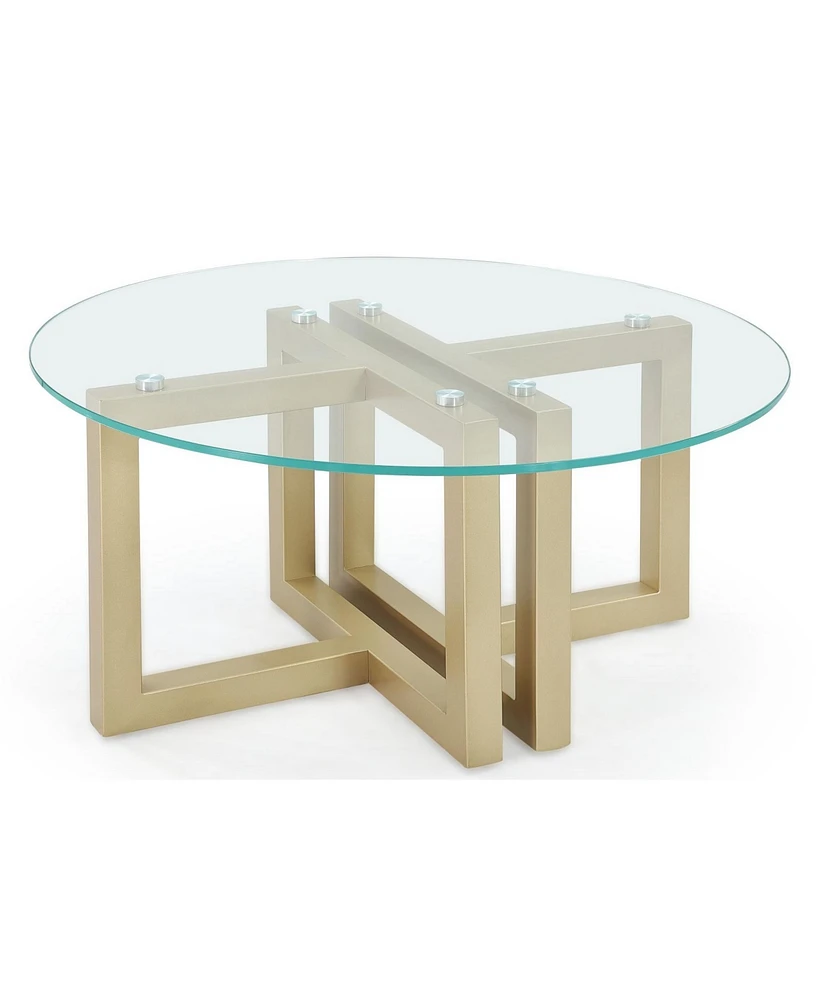 Emila 38" Round Glass Mix and Match Coffee Table