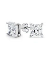 Bling Jewelry Square Cubic Zirconia Solitaire Cz Stud Earrings Sterling Silver
