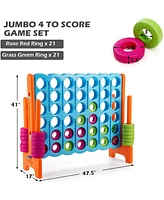 Gouun 4 in A Row 4-to-Score Giant Jumbo Game Set for Family Party Holiday