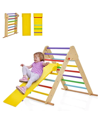 Gouun Kids Climbing Triangle Set with Adjustable and Reversible Ramp