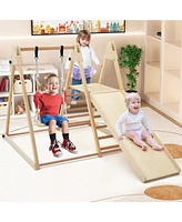 Gouun 5-in-1 Indoor Jungle Gym Foldable Climber Playset with Fun Slide and Adjustable Swing