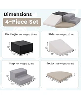Gouun 4-Piece Climb and Crawl Foam Block Play Set for Infant Baby