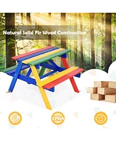 Gouun 4 Seat Kids Picnic Table with Umbrella