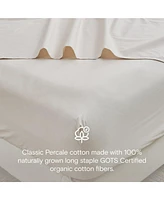 Doz by Sijo Doz 100% Gots Certified Organic Percale Cotton Sheet Set, Hotel Crisp Cool, Breathable