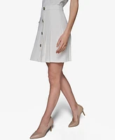 Karl Lagerfeld Paris Women's Pleated Button-Front Skirt