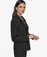 Karl Lagerfeld Paris Women's Notched-Lapel Single-Button Blazer