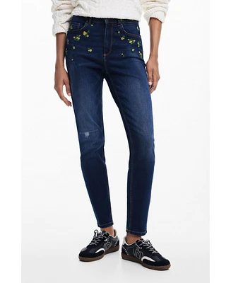 Desigual Women's Floral denim pants