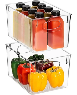 Sorbus Large Plastic Storage Bins - for Kitchen Organization, Pantry Organizers and Storage, Fridge Organizer