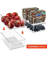 Sorbus Pack Medium Stackable Clear Storage Bins with Handles- for Kitchen Pantry