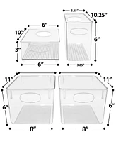 Sorbus 4-Piece Clear Plastic Container Bins