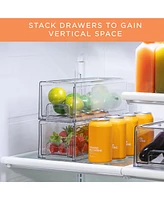 Sorbus 2 Pack Small Clear Stackable Pull-Out Drawers