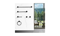 Slickblue Bathroom Hardware Set, 6-Piece Towel Bar Set Thickened Space Aluminum