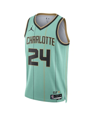 Jordan Men's and Women's Mint Brandon Miller Charlotte Hornets 2024/25 City Edition Finished Swingman Jersey