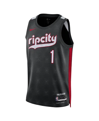 Nike Men's and Women's Black Anfernee Simons Portland Trail Blazers 2024/25 City Edition Finished Swingman Jersey