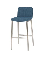 The Pop Home Set of 2 Modern Bar Stools with Stainless Steel Legs,High Chairs for Kitchen or Home Bar-The Pop Home