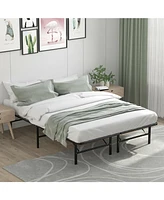 Gouun Queen Size Foldable Metal Platform Bed with Tool-Free Assembly-Queen size