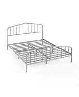 Gouun Queen Size Metal Bed Frame Platform Headboard and Footboard with Storage