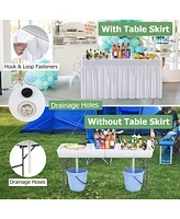 Gouun 5 Ft Folding Ice Cooler Table with Double Sinks for Camping Party Picnic Wedding