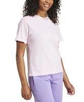 adidas Women's Short-Sleeve Cotton Crewneck Logo T-Shirt