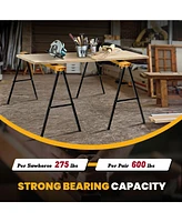 Gouun 2 Pack Heavy Duty Sawhorse with Steel Folding Legs