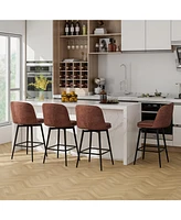 Gouun 27 Inch Swivel Bar Stool Set of 2 Counter Height Chair with Padded Seat