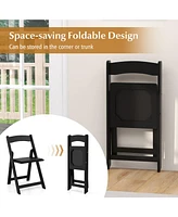 Gouun Set of 4 Dining Chairs Foldable Kitchen Chair with Rubber Wood Legs and Padded Seat