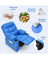 Gouun Kids Recliner Chair with Cup Holder and Footrest for Children