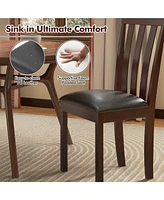 Gouun Dining Chair Set of 2 Upholstered Wooden Kitchen Chairs with Padded Seat and Rubber Wood Frame