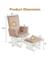 Gouun Baby Nursery Relax Rocker Rocking Chair Glider and Ottoman Cushion Set