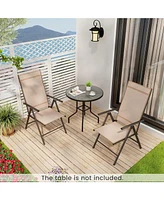 Gouun 1 Piece Patio Folding Dining Chairs with 7-Level Adjustable High Backrest