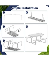 Gouun Hdpe Outdoor Picnic Table Bench Set with Metal Base