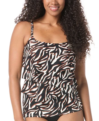 Coco Reef Women's Aura Printed Tiered Underwire Tankini Top