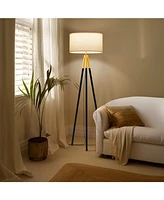 Brightech Levi 61" Led Contemporary Tripod Floor Lamp with Drum Shade