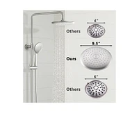 Casainc Thermostatic 9" Round Shower Head with 3 Spray Modes Hand System