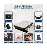 SereneLife Luxe Series Ez Bed, Queen Air Mattress with Frame & Memory Foam Cover