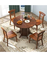 Gouun Round Dining Table with Pedestal Base for 4-6 People
